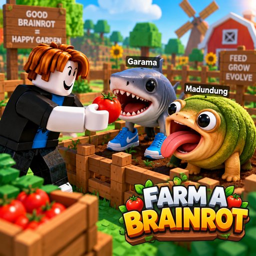 Make a roblox bacon avatar feeding his brainrot... | Graphic Generator